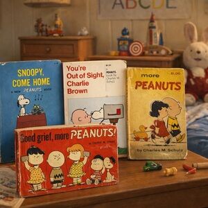 Vintage Set of 4 Peanuts Paperback Books by Charles Schulz